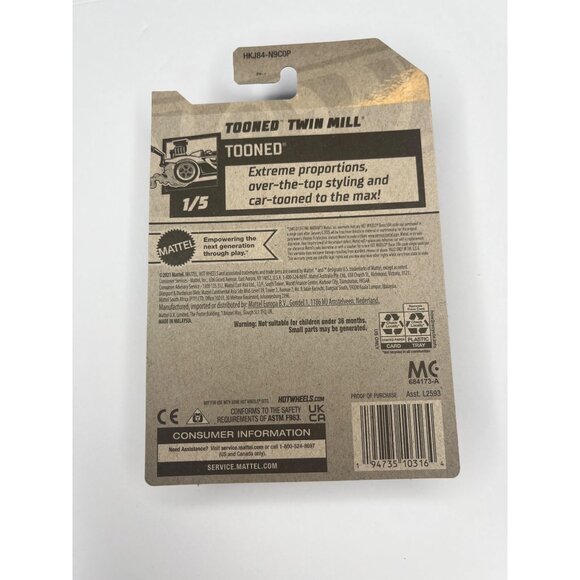 Hot Wheels Tooned Twin Mill Mini Yellow 1:64 Diecast Car HW Tooned Series - Picture 2 of 7